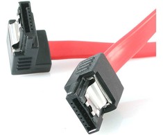 StarTech.com 18 cm fiksuojamoji SATA į stačiojo kampo SATA Serial ATA laidas, 0,457 m, SATA III, SATA 7 kontaktų, SATA 7 kontaktų, vyriškas/vyriškas, raudona