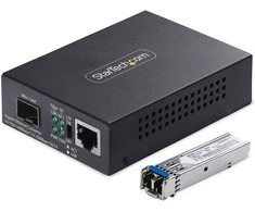 StarTech Gigabit Singlemode SM LC Glasfaser-Medienkonverter 10 100 oder 1000Mbps 20 km RJ45 zu LC Vollmetallgehuse TAA
