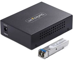 StarTech Gigabit Singlemode SM LC Glasfaser-Medienkonverter 10 100 oder 1000Mbps 20 km RJ45 zu LC Vollmetallgehuse TAA