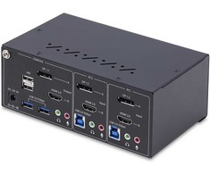 Przełącznik StarTech StarTech.com P2ADDH462-KVM-SWITCH, 3840 x 2160 pikselių, 4K Ultra HD, 36 W, Juodas