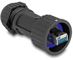 Stecker feldkonfektionierbar Cat.6A mit Durchführungskupplung passend für Delock Artikel 67047 und 67048 IP68 staub- und wasserdicht juodas