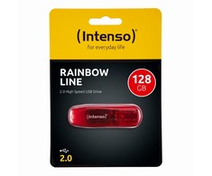 STICK 128GB USB 2.0 Intenso 3502491 Rainbow Line Raudona