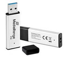 MediaRange MR1905-1 pamięć USB 1 TB USB Typu-A 3.2 Gen 1 (3.1 Gen 1) Juodas, Sidabrinė