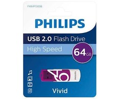 ATMINTINĖ Philips USB 2.0 64GB Vivid Edition Magic Violetinė