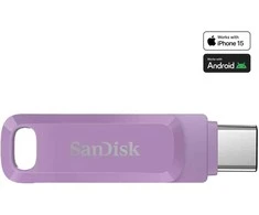 USB laikmena Sandisk Ultra Dual Drive Go 512 GB, levandų spalvos