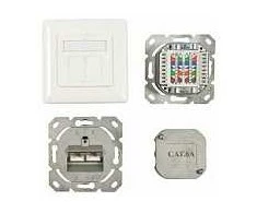 Synergy21 Dosen TP,UP, 2-fach, CAT6A, 500Mhz, Reinweiss, LSA, , senkrechter hinterer Kabeleingang
