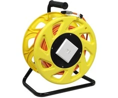 Synergy21 Kabeltrommel, CAT6A, 50m, CAT7A Rohkabel S-STP(S/FTP), mit 1x Buchse/Stecker RJ45(CAT6A), LSZH,