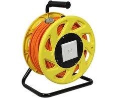 Synergy21 Kabeltrommel, CAT6A, 90m, CAT7A Rohkabel S-STP(S/FTP), mit 2x Buchsen RJ45(CAT6A), LSZH,