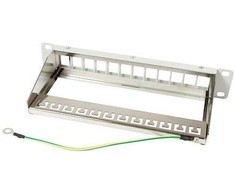 Synergy21 Keystone, Modulträger, 10Patchpanel für 12xTP-Modul, 1HE, Lichtgrau