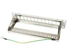 Synergy21 Keystone, Modulträger, 10Patchpanel für 12xTP-Modul, 1HE, Lichtgrau