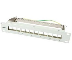 Synergy21 Keystone, Modulträger, 10Patchpanel für 12xTP-Modul, 1HE, Lichtgrau