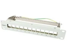 Synergy21 Keystone, Modulträger, 10Patchpanel für 12xTP-Modul, 1HE, Lichtgrau