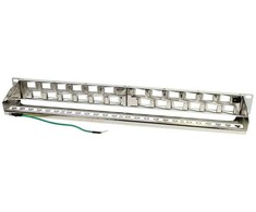 Synergy21 Keystone, Modulträger, 19Patchpanel für 24xTP-Modul, 1HE(t 96mm) 45Grad Schrägauslass, Lichtgrau