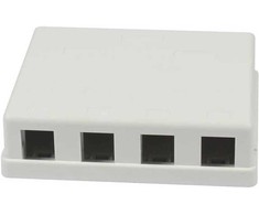 Synergy21 Keystone, Modulträger, Patchpanel für 4x TP-Modul, Aufputz, baltas(ABS)