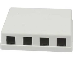 Synergy21 Keystone, Modulträger, Patchpanel für 4x TP-Modul, Aufputz, baltas(ABS)