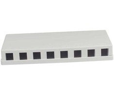 Synergy21 Keystone, Modulträger, Patchpanel für 8x TP-Modul, Aufputz, baltas(ABS)
