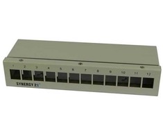 Synergy21 Keystone, Modulträger, Patchpanel für 12x TP-Modul, Aufputz, Metall, Lichtgrau