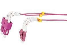 Synergy21 LWL-2-Faser-Patchk. 1,0mtr.LC-SC, 50/125um,OM4, AD=2mm, flexible Knickschutztülle,