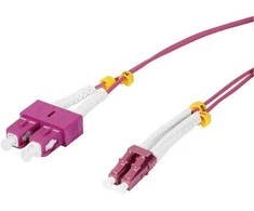 Synergy21 LWL-2-Faser-Patchk. 3mtr.LC-SC, 50/125um,OM4, AD=2mm, flexible Knickschutztülle,