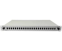 Synergy21 LWL-Patchpanel für 24xLC/LSH(E2000)-Duplex-Buchsen, 19/1HE, be Kupplungen, Lichtgrau