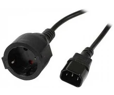 Synergy21 Netzkabel 230V Kaltgeräte C14(Stecker)->Schutzkontakt CEE7(Buchse), 1,8m, ,