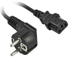 Synergy21 Netzkabel 230V Schutzkontakt CEE7(Stecker)->Kaltgeräte IEC-C13(Buchse), 0,5m, Juodas, ,