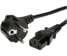 Synergy21 Netzkabel 230V Schutzkontakt CEE7(Stecker)->Kaltgeräte IEC-C13(Buchse), 1m, Juodas