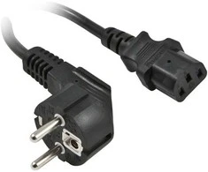 Synergy21 Netzkabel 230V Schutzkontakt CEE7(Stecker)->Kaltgeräte IEC-C13(Buchse), 2m, Juodas