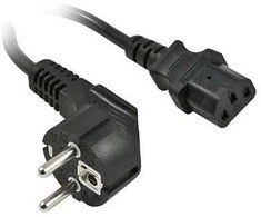 Synergy21 Netzkabel 230V Schutzkontakt CEE7(Stecker)->Kaltgeräte IEC-C13(Buchse), 3m, Juodas, ,