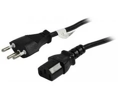Synergy21 Netzkabel 230V Schweiz(Stecker)J12/Kaltgeräte IEC-C13(Buchse), 2m, Juodas,