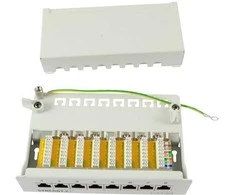 Synergy21 Patch Panel 8xTP, CAT6A, 500Mhz, Aufputz , Lichtgrau, LSA
