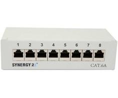 Synergy21 Patch Panel 8xTP, CAT6A, 500Mhz, Aufputz , Lichtgrau, LSA