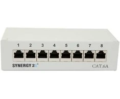 Synergy21 Patch Panel 8xTP, CAT6A, 500Mhz, Aufputz , Lichtgrau, LSA