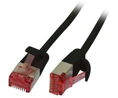 Synergy21 Patchkabel RJ45, CAT6 250Mhz, 7,5m juodas, U/FTP, slimline rund d=3,6mm,