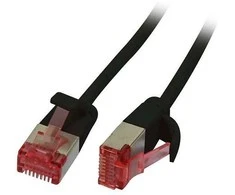 Synergy21 Patchkabel RJ45, CAT6 250Mhz, 0,15m juodas, U/FTP, slimline rund d=3,6mm,
