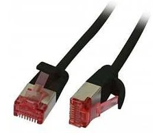 Synergy21 Patchkabel RJ45, CAT6 250Mhz, 0,25m juodas, U/FTP, slimline rund d=3,6mm,