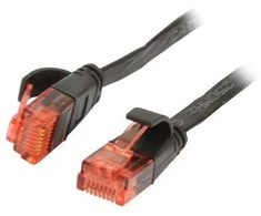 Synergy21 Patchkabel RJ45, CAT6 250Mhz, 10m juodas, UTP(U/UTP), PVC, Flach