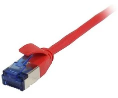 Synergy21 Patchkabel RJ45, CAT6A 500Mhz, 0,15m, raudona, U/FTP, slimline rund d=3,8mm, TPE/LSZH(Superflex), AWG32,