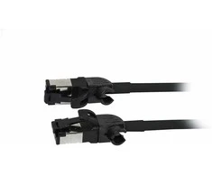 Synergy21 Patchkabel RJ45, CAT6A 500Mhz, 3m, juodas, S/FTP, slimline rund d=4,5mm, TPE/LSZH(Superflex), AWG28, mit CAT7 Rohk., drehbarer Stecker,