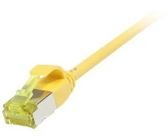Synergy21 Patchkabel RJ45, CAT6A 500Mhz, 5m, gelb, U/FTP, slimline rund d=3,8mm, TPE/LSZH(Superflex), AWG32, mit CAT7 Rohkabel,