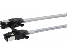 Synergy21 Patchkabel RJ45, CAT6A 500Mhz, 7,5m, grau, S/FTP, slimline rund d=4,5mm, TPE/LSZH(Superflex), AWG28, mit CAT7 Rohk., drehbarer Stecker,