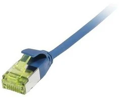 Synergy21 Patchkabel RJ45, CAT6A 500Mhz, 0,25m, blau, U/FTP, slimline rund d=3,8mm, TPE/LSZH(Superflex), AWG32, mit CAT7 Rohkabel,