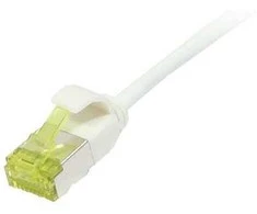 Synergy21 Patchkabel RJ45, CAT6A 500Mhz, 0,15m, baltas, U/FTP, slimline rund d=3,8mm, TPE/LSZH(Superflex), AWG32, mit CAT7 Rohkabel,