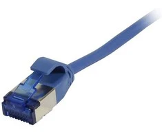 Synergy21 Patchkabel RJ45, CAT6A 500Mhz, 0,25m, blau, U/FTP, slimline rund d=3,8mm, TPE(Superflex), AWG32,