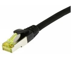 Synergy21 Patchkabel RJ45, CAT6A 500Mhz, 0,5m, juodas, S-STP(S/FTP), TPE/LSZH(Ultraflex), AWG26, mit CAT7 Rohkabel,