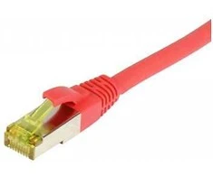 Synergy21 Patchkabel RJ45, CAT6A 500Mhz, 0,25m, raudona, S-STP(S/FTP), TPE/LSZH(Ultraflex), AWG26, mit CAT7 Rohkabel,