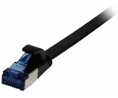 Synergy21 Patchkabel RJ45, CAT6A 500Mhz, 0,5m, juodas, U/FTP, flach, TPE(Superflex), AWG32,
