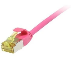 Synergy21 Patchkabel RJ45, CAT6A 500Mhz, 3m, magenta, U/FTP, slimline rund d=3,8mm, TPE/LSZH(Superflex), AWG32, mit CAT7 Rohkabel,