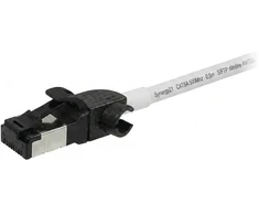 Synergy21 Patchkabel RJ45, CAT6A 500Mhz, 0,5m, baltas, S/FTP, slimline rund d=4,5mm, TPE/LSZH(Superflex), AWG28, mit CAT7 Rohk., drehbarer Stecker,