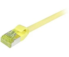 Synergy21 Patchkabel RJ45, CAT6A 500Mhz, 0,5m, gelb, S-STP(S/FTP), slimline rund d=4,5mm, TPE/LSZH(Superflex), AWG28, mit CAT7 Rohkabel,